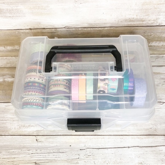 Arts Crafts Journal Supplies Storage Box Washi Tape-Markers-Colored Pencils EUC - Picture 3 of 16